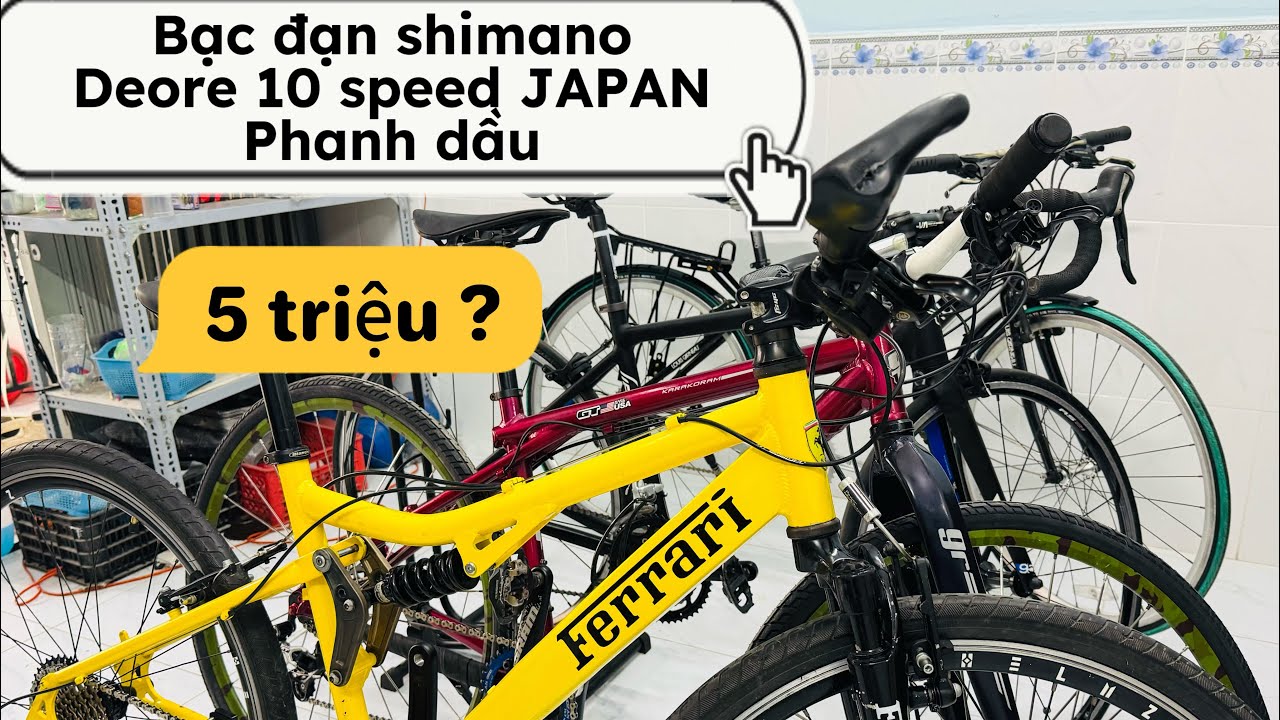 Siêu phẩm xe đạp NhẬT FERRARI 2 phuộc deore 10s , GT(MỸ) siêu vip , FELT Sora trục rỗng full shimano