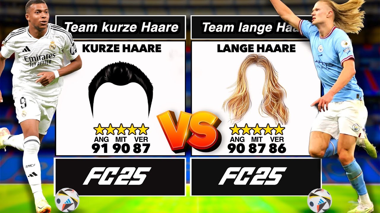 Spieler mit LANGEN HAAREN vs Spieler mit KURZEN HAAREN in FC 25! 👀💇🏻‍♂️