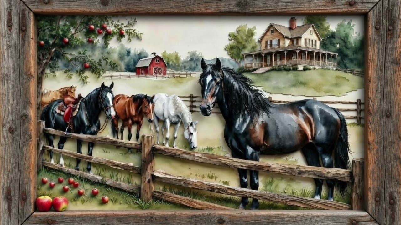 Horse Ranch in HD | 4K Frame TV Art | screensaver | protector de pantalla | Rancho de caballos |