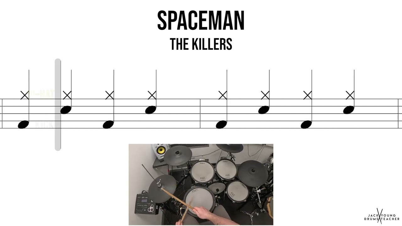 Spaceman The Killers🥁 Сложный начальный вариант