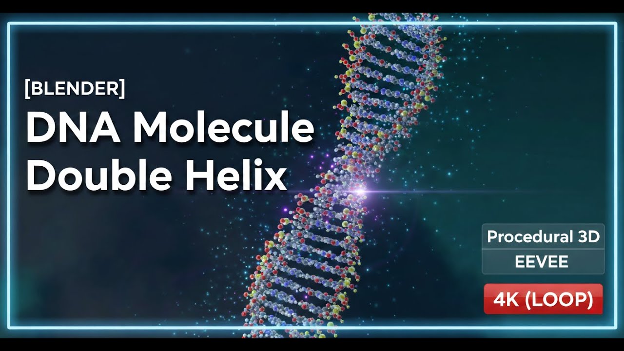 [BLENDER] DNA Molecule | Double Helix | Procedural 3D | EEVEE | 4K (LOOP)