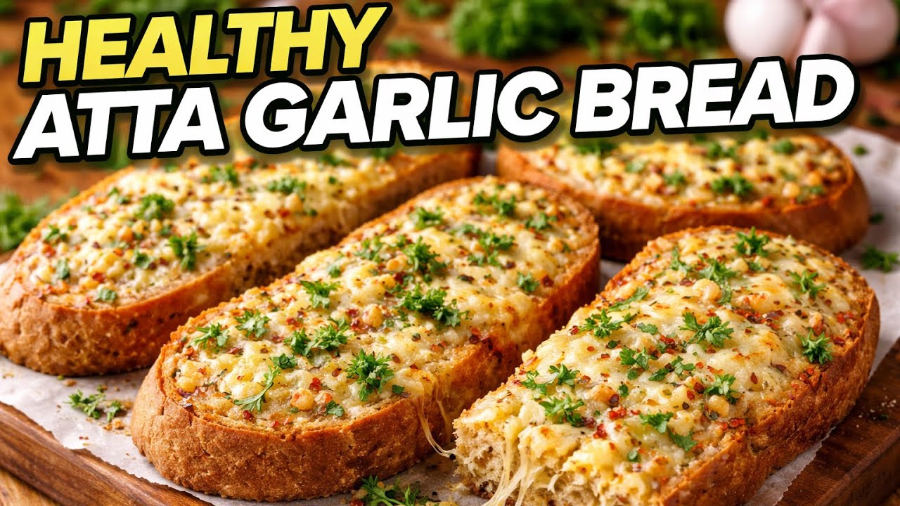 Healthy Atta Garlic Bread Recipe 🧄 | No Maida, No Guilt!