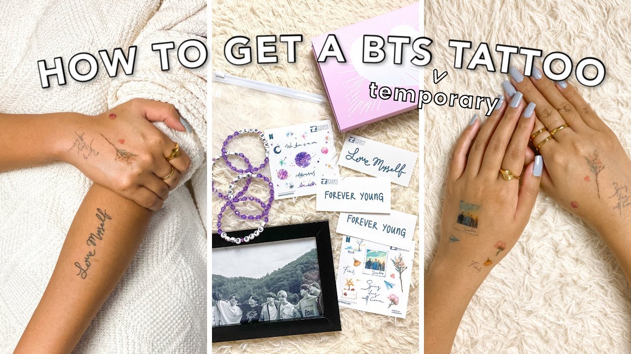 How To Get A BTS Tattoo | BTS x Instant Tattoo Unboxing & Try-On | DIY BTS Temporary Tattoo At Home!