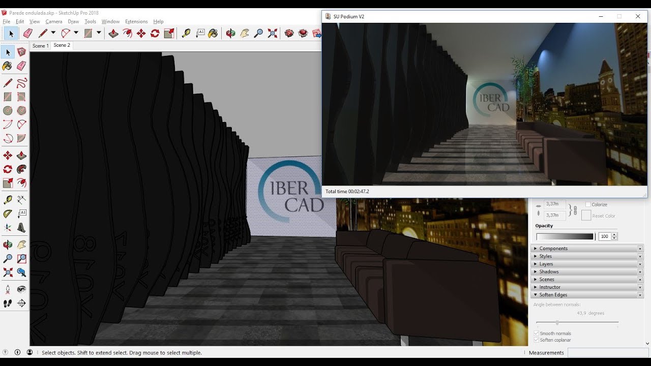 Como criar uma parede ondulada em ripado no SketchUp (incluindo lista de quantidades)