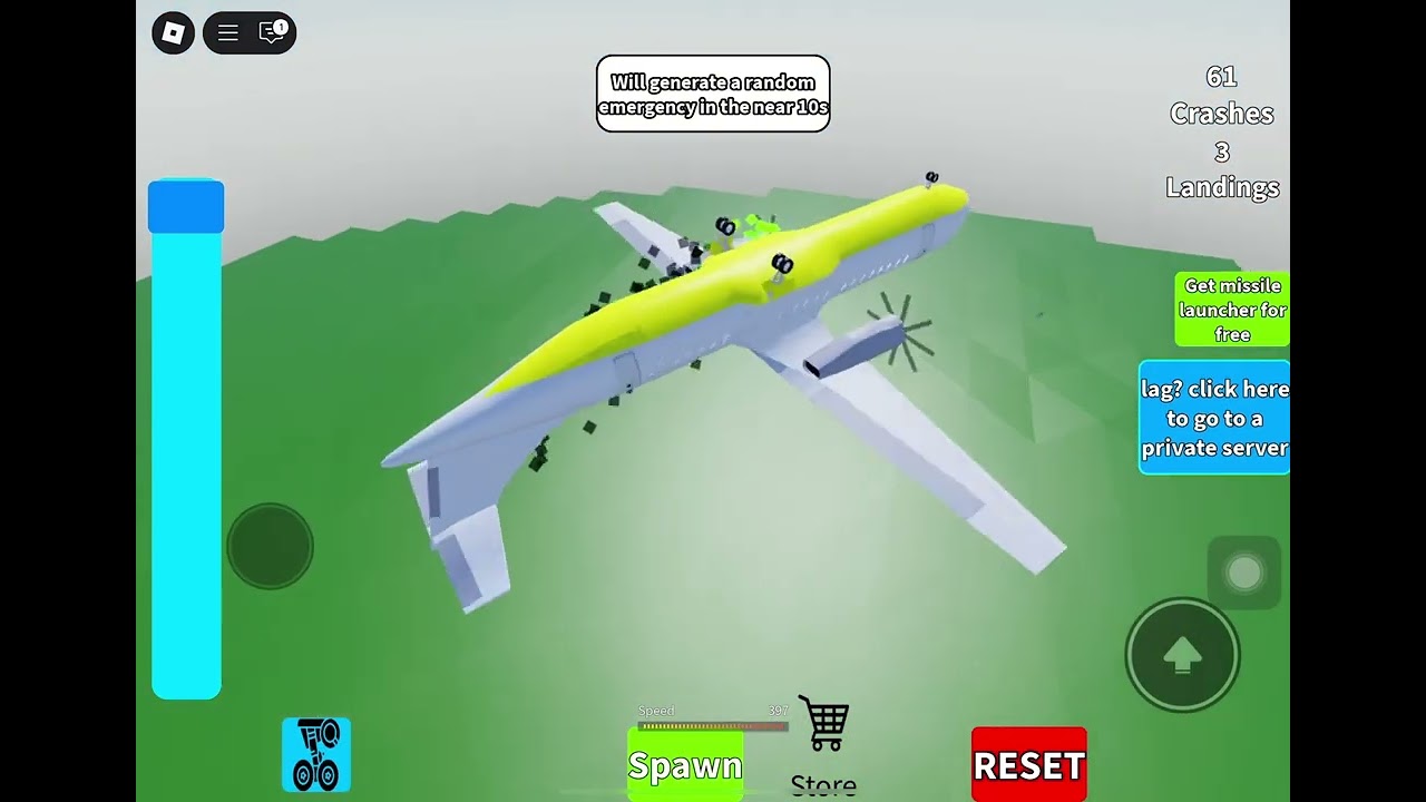 How to get the “Big boom” badge and the free missile launcher in “crash or land.”