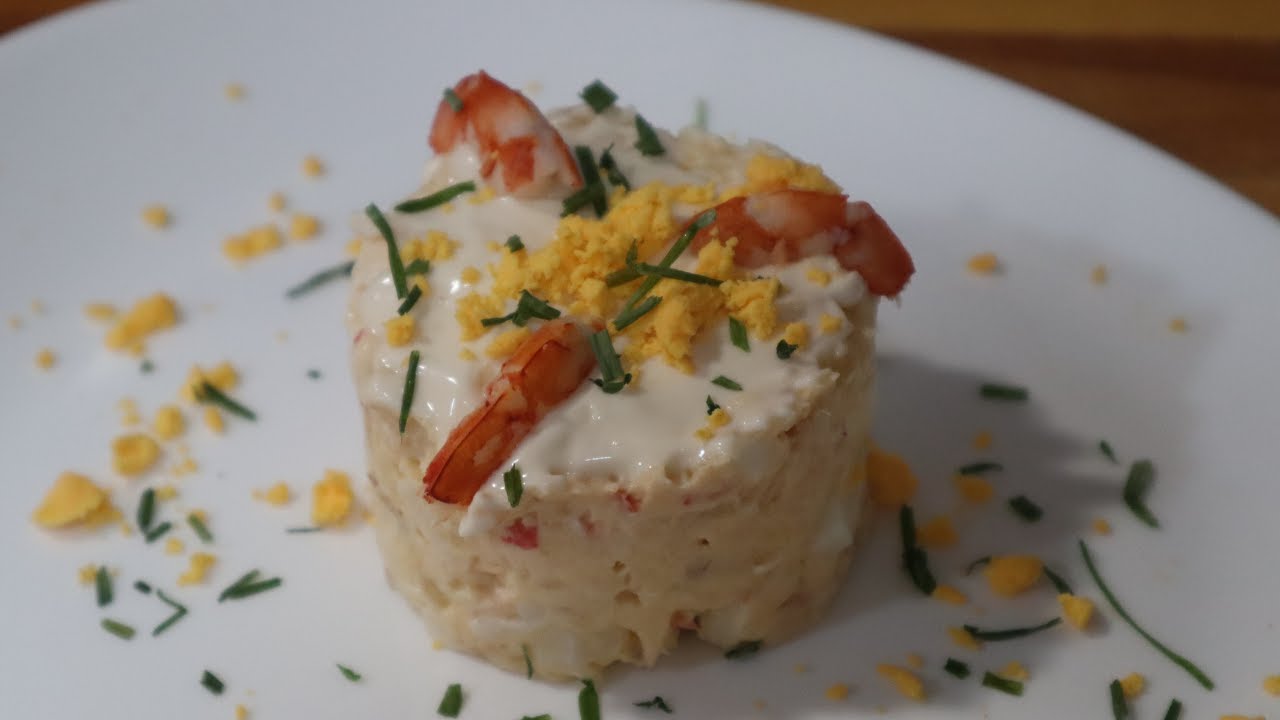 ENSALADILLA de MERLUZA y GAMBAS 🦐 con MAYONESA de HUEVO DURO