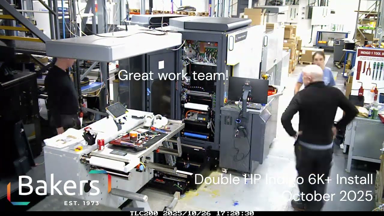 Timelapse of Second HP Indigo 6K+ Installation at Bakers