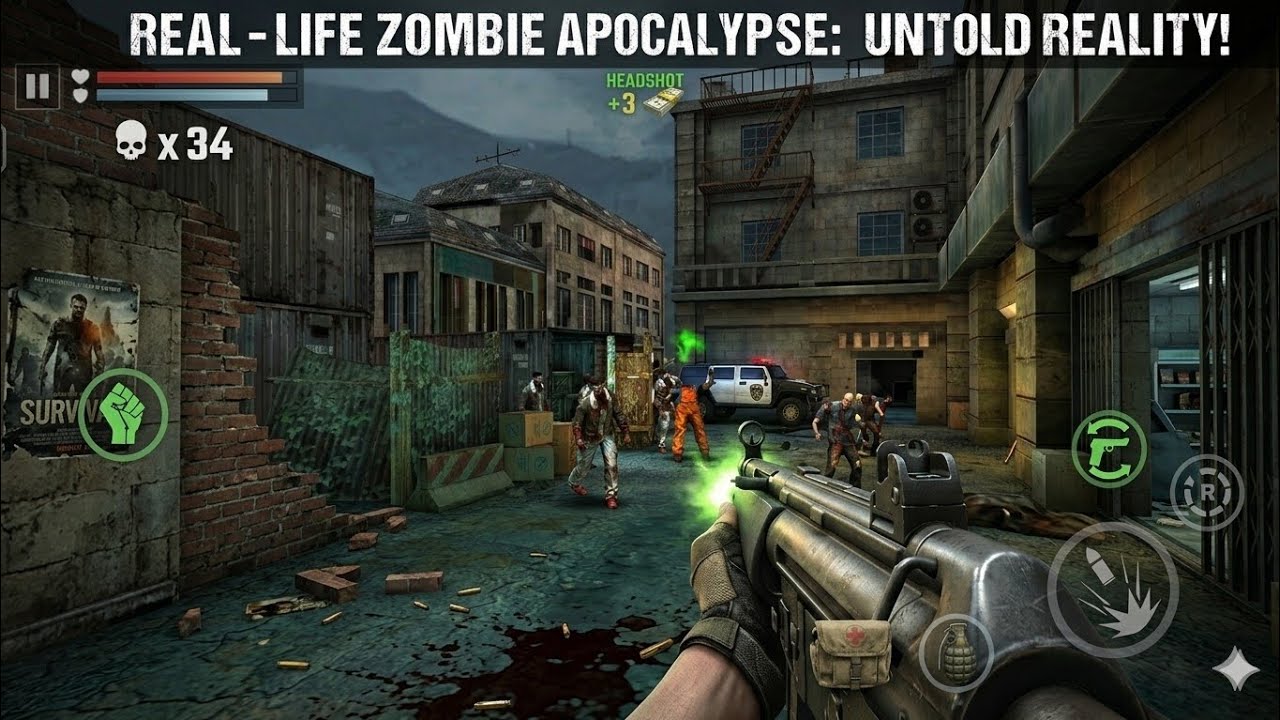 Real Life Zombie Apocalypse : Untold Reality! 4k Ultra HD Gameplay | Dead Target | Walkthrough 3