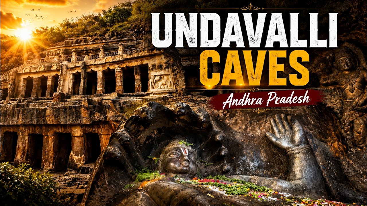 Undavalli Caves: Rock-Cut Wonder Near Vijayawada #undavallicaves