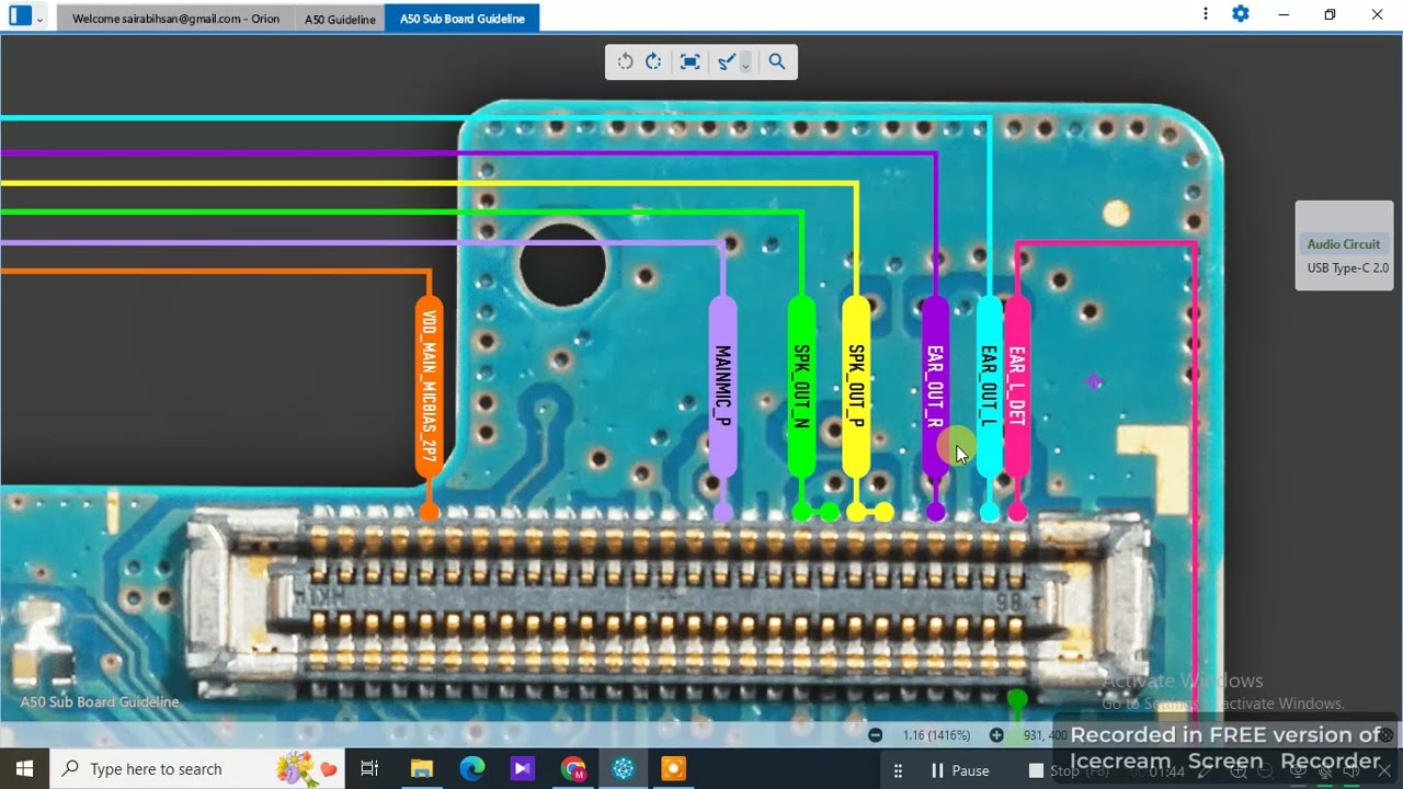 “Samsung Galaxy A50 (SM-A505) Sub Board Diagram | Charging Mic Sub Board Ways Solution”