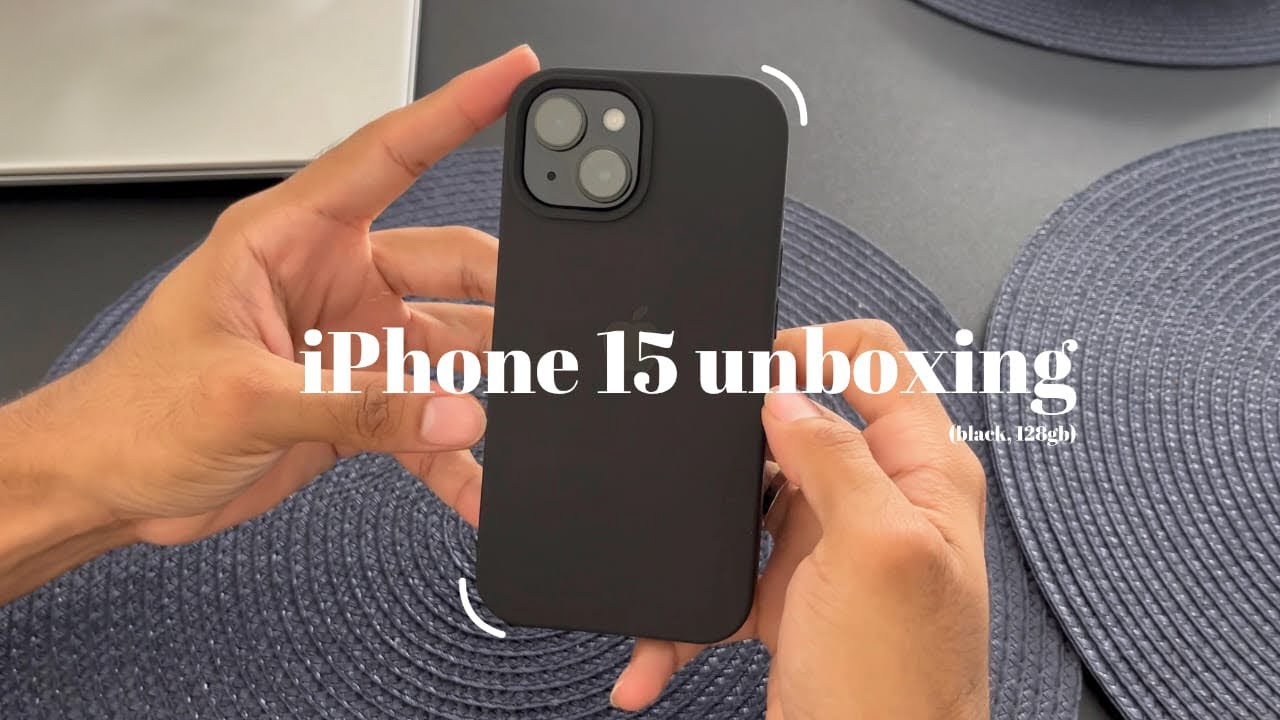 iphone 15 (black 128gb) || aesthetic unboxing + case and camera testing