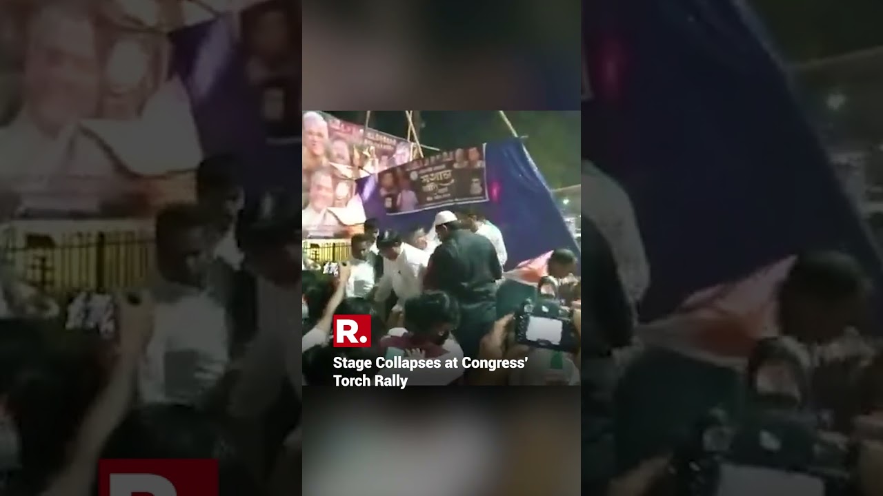 Chhattisgarh: Stage Caves In During Congress' Torch Rally Against Rahul Gandhi's Disqualification