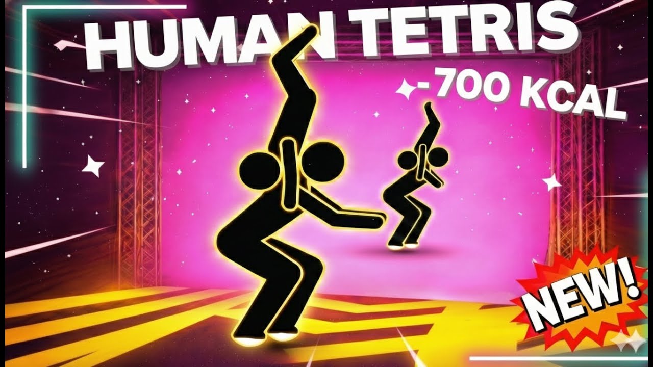 20-Min HUMAN TETRIS х 2 Player Co-op | Immersive Interactive Warm Up | Can You Fit The Shape?
