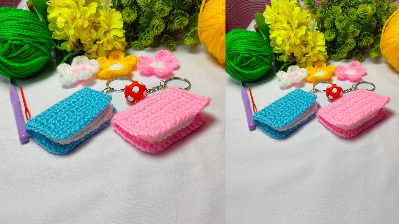 Crochet Cute Book Keychains Tutorial 🥰 Handmade Gift idea 💞  Easy to Make for Beginners 