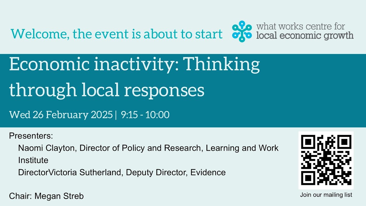 Economic inactivity: Thinking through local responses