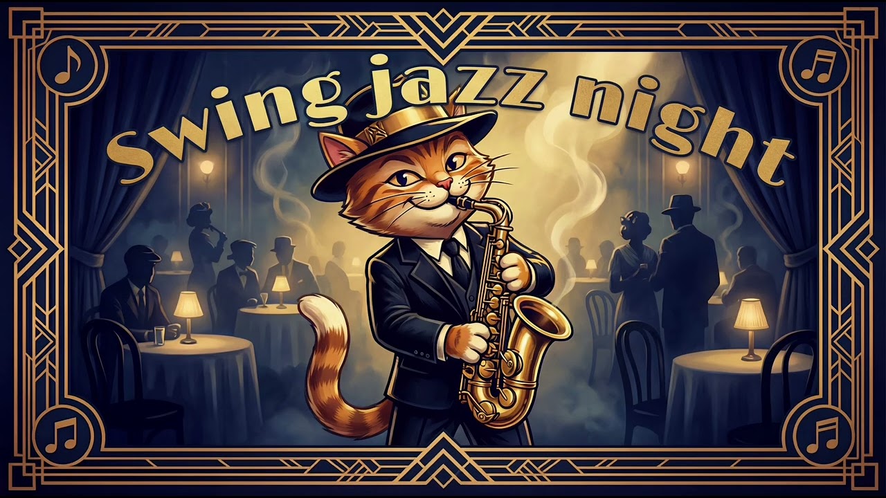 Retro Swing Jazz Night – Jazz Cat in the Jazz Club 🎷✨