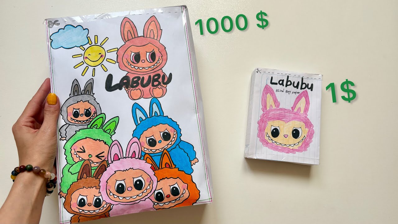 Paperdiy | Labubu blind bag paper 😍😭 1000$ vs 1$