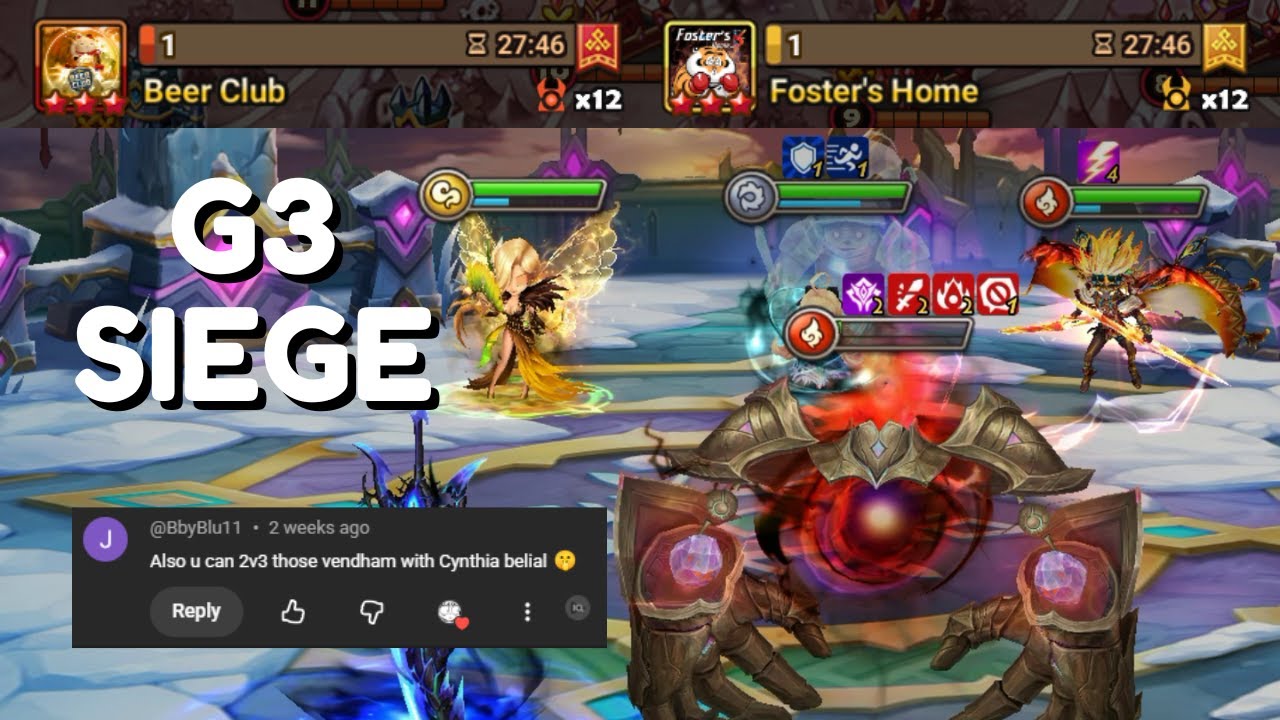 G3 SIEGE : Beer Club / Foster's Home - No Runes Unawakened Level 35 Cynthia is Wild! - Summoners War