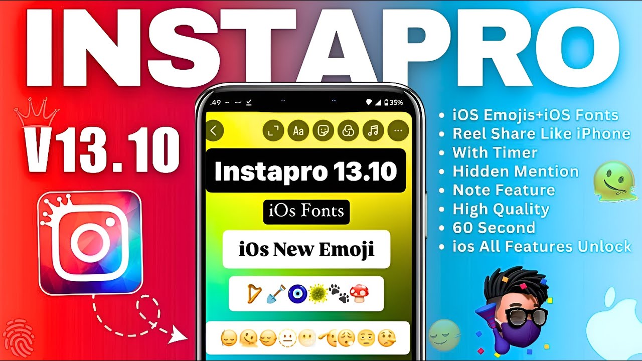 инстапро V13.10 | последняя версия instapro iOS Instagram на Android | новое обновление инстапро ...