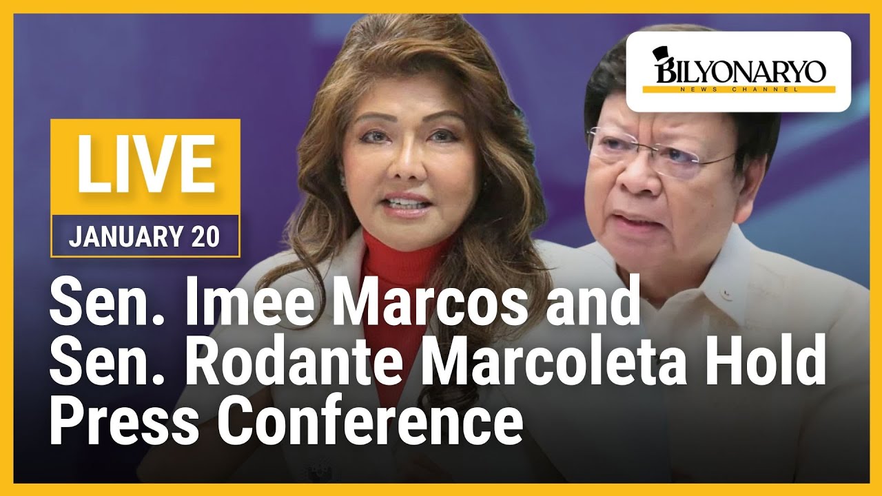 LIVE: Sen. Imee Marcos and Sen. Rodante Marcoleta Hold Press Conference | January 20, 2026