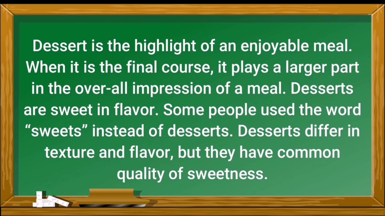 Classifications of Desserts and Their Characteristics