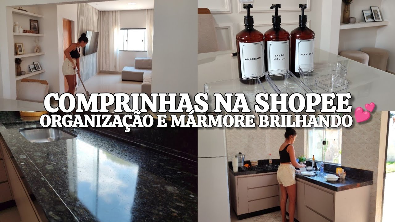 COMPRINHAS PARA CASA NA SHOPEE🥰 revitalizando o mármore, ORGANIZANDO O GUARDA ROUPA DE JADE💞