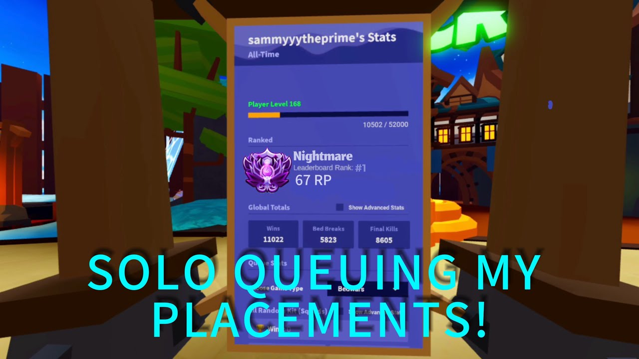 Solo Queuing my RANK PLACEMENT Games! (Roblox Bedwars)