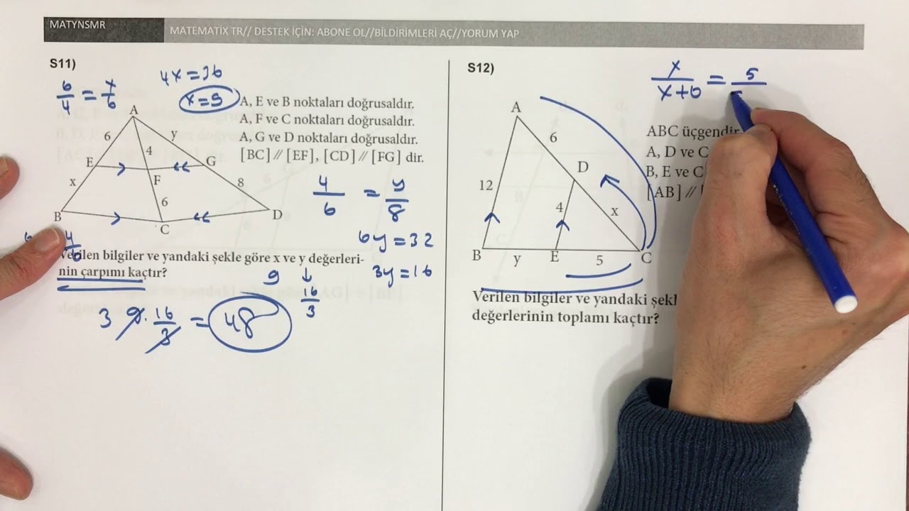 ÜÇGENDE BENZERLİK - 3 (Soru çözümü)