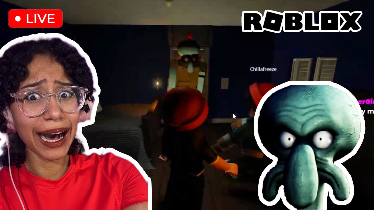 WHY IS SQUIDWARD CHASING US?! 😭| Playing Roblox With You Guys Live