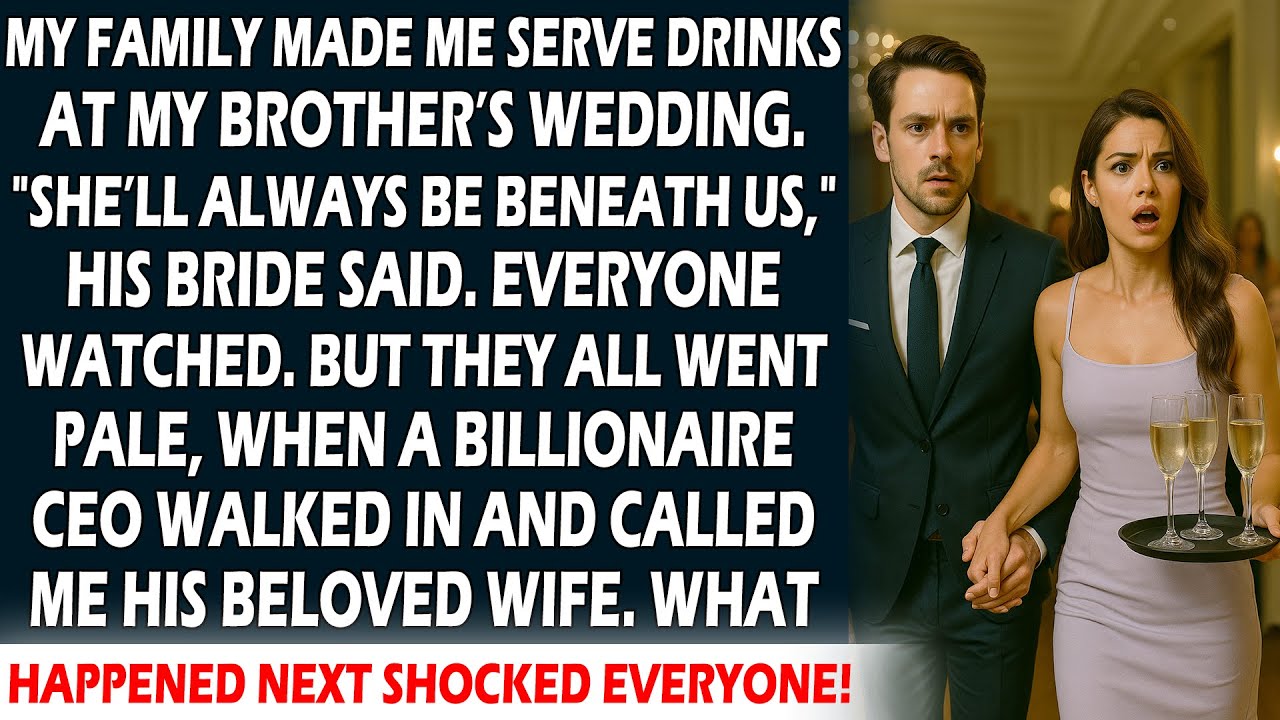 My Family Made me Serve Drinks at my Brother's Wedding, But When a Billionaire CEO Arrived, They...