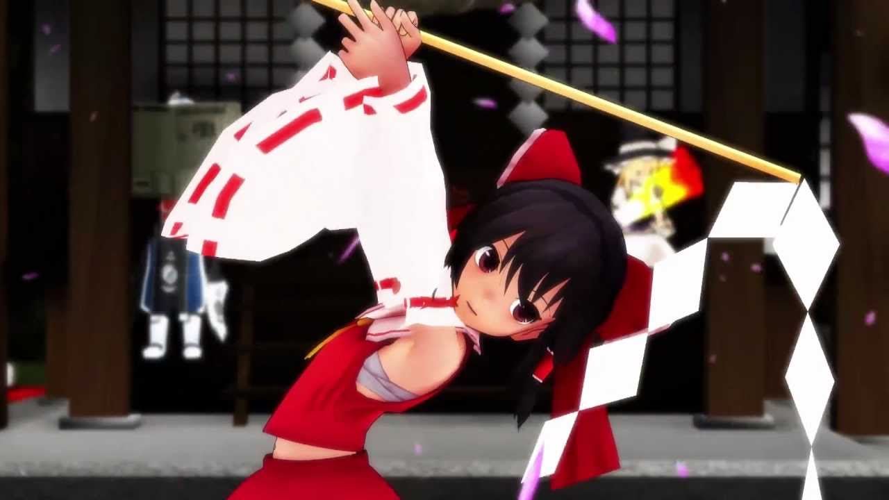 【東方MMD】霊夢が大幣をブン回しながら千本桜