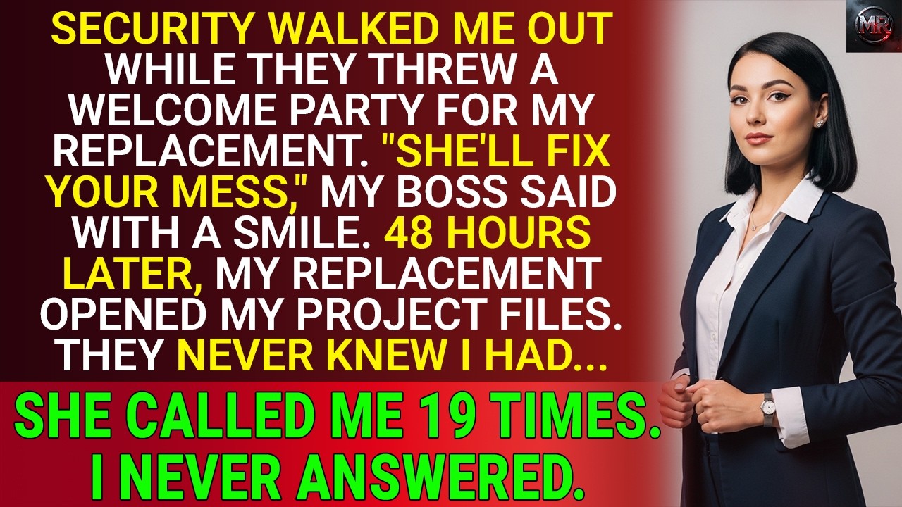I Was Escorted Out While They Threw a Party for My Replacement - But She Opened My Files and...