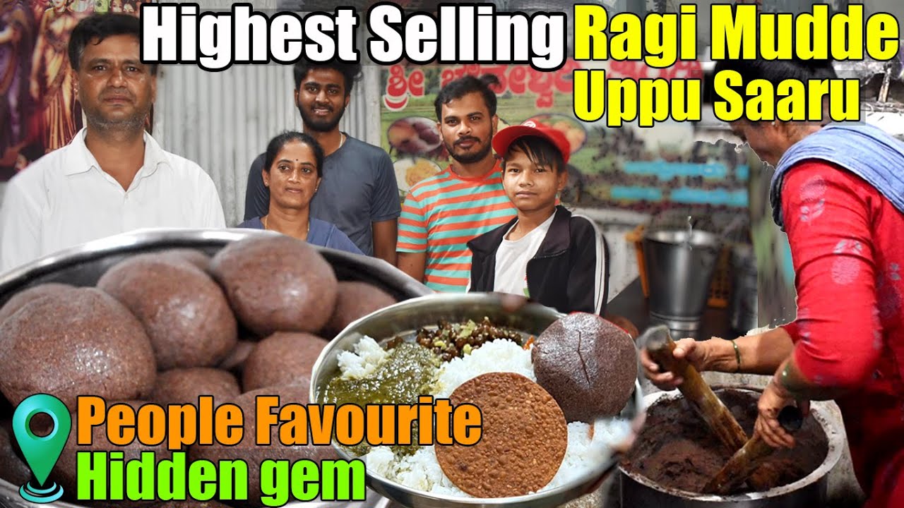 Bangalore's Highest Selling Ragi Mudde, Uppu Saaru | 1000 People Eat Veg Meals | Street Food India