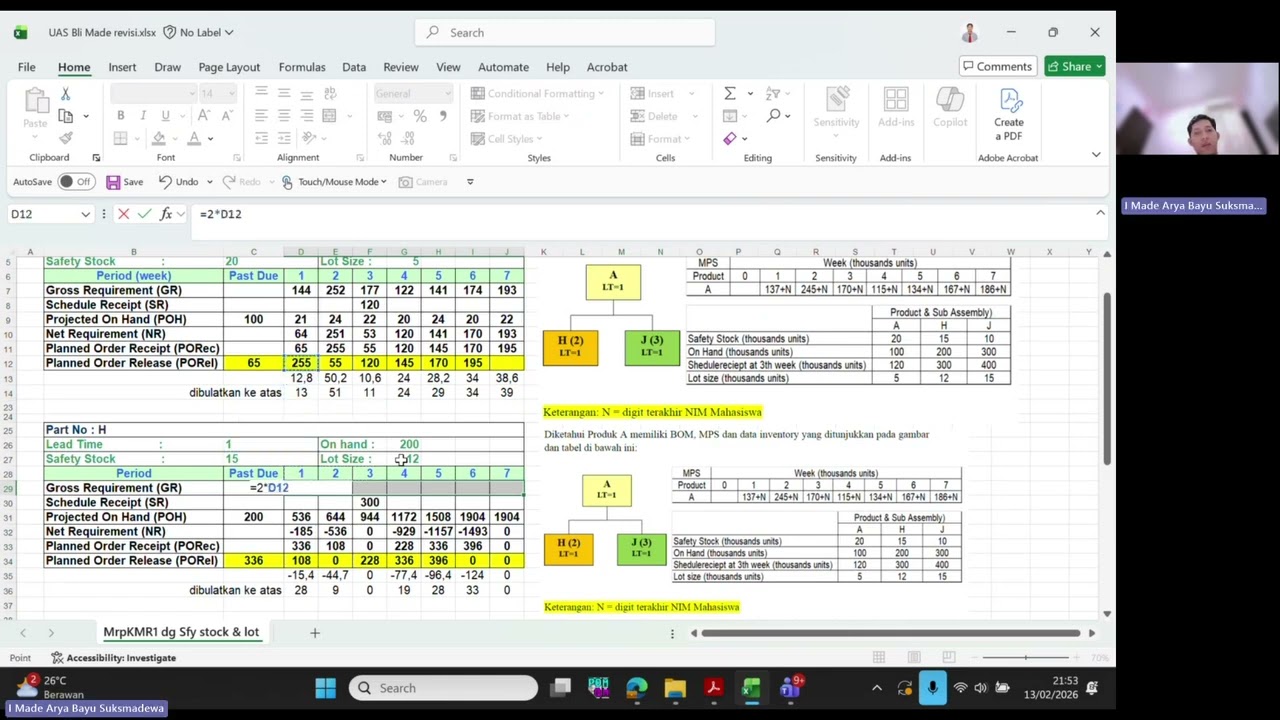 Manajemen Pengendalian Persediaan (Perhitungan MRP)