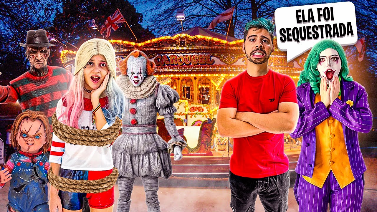 ENCONTRAMOS A FILHA DA ARLEQUINA NO PARQUE DO TERROR!!