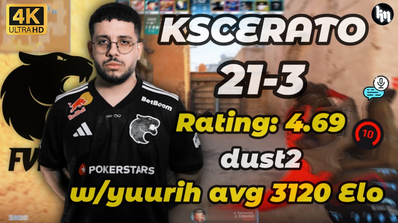 KSCERATO (21-3) w/FalleN/yuurih Rating: 4.69 (Dust2) | FACEIT SA Server 