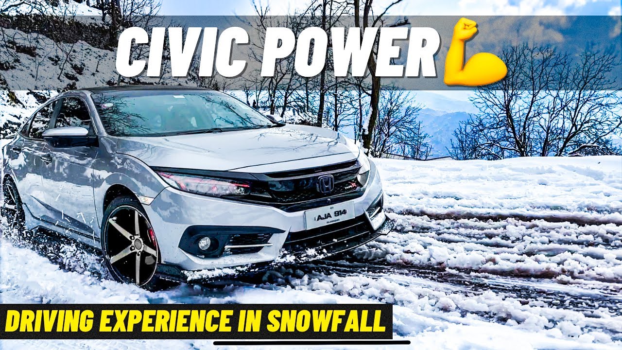 SNOWFALL VS HONDA CIVIC | ABS BRAKE FAILED #snowfall2024 #civiclovers #drivinginsnow #murreeweather