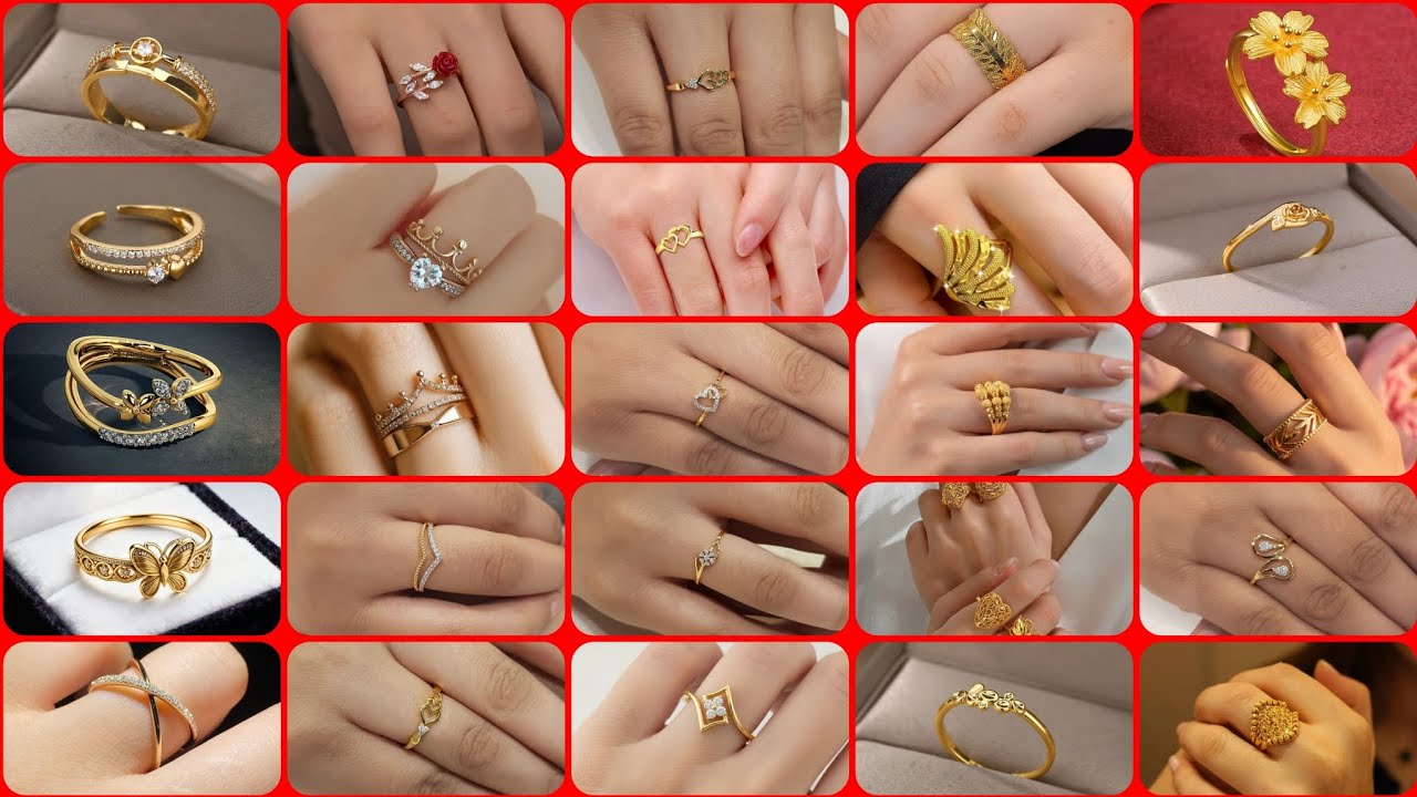 Gold ledies finger ring design for daily use/1 gram gold ring design/New Gold Ring Design #goldring 