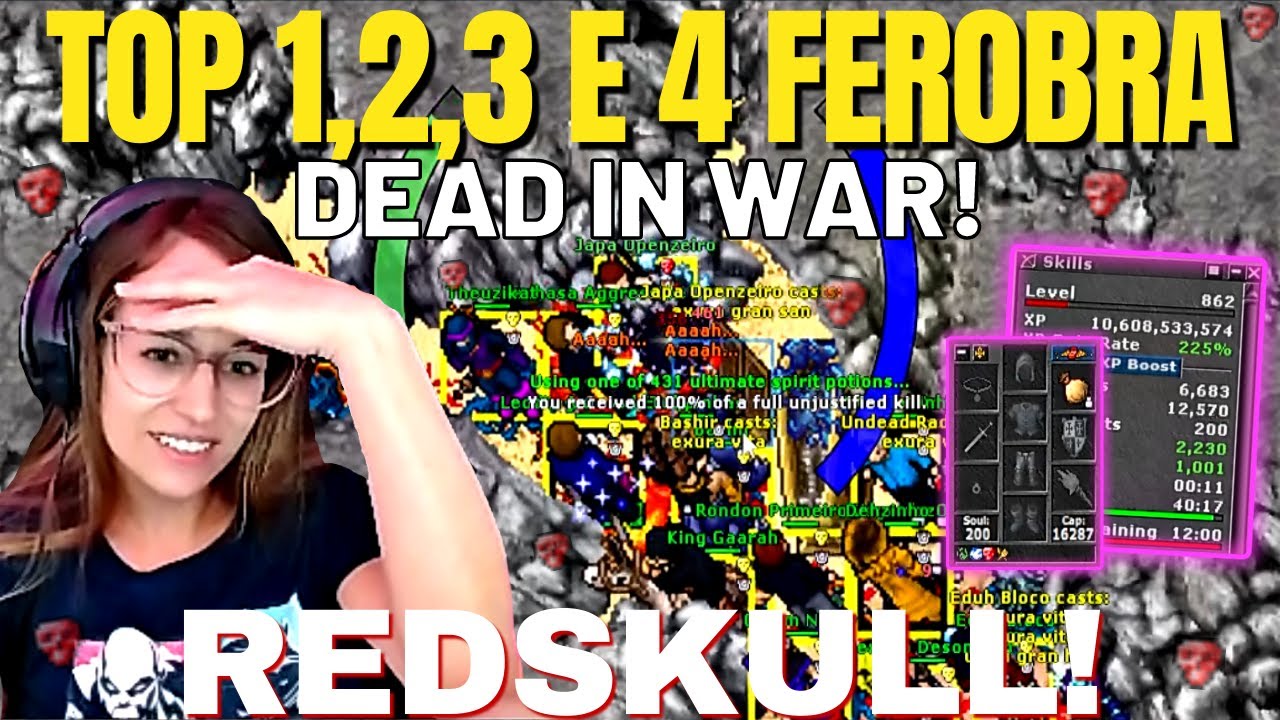TOP 1, 2, 3 e 4 FEROBRA DEAD IN WAR, LVL 862 PEGANDO REDSKULL MORRENDO E PERDENDO TUDO #UrsinhaClips