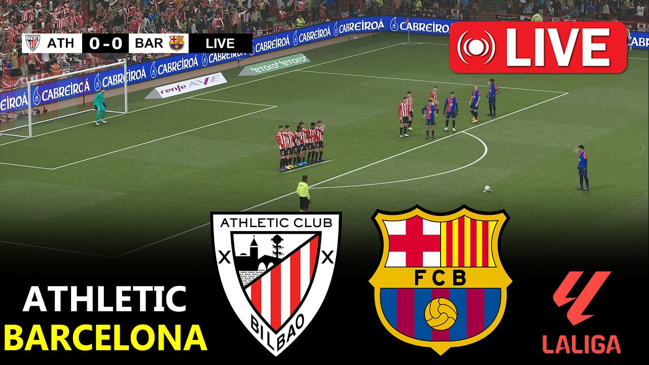 🔴LIVE : Athletic Club vs Barcelona | La Liga 2026 | Full Match Streaming | PES 21 Simulation Game
