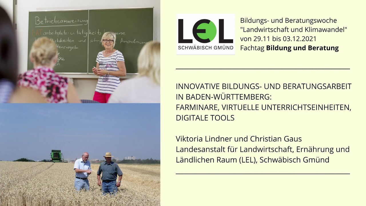 KLIMAWOCHE: Innovative Bildungs- und Beratungsarbeit - Farminare, virtuelle UE, digitale Tools