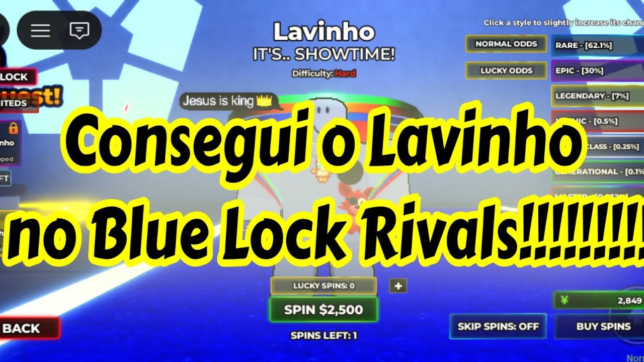  Consegui o estilo do Lavinho no Blue Lock Rivals!!!!! | Testei as skills dele!