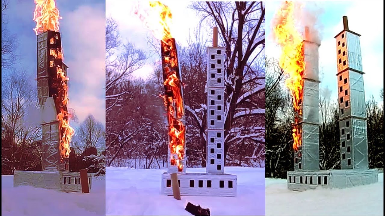 Skyscrapers are burning. The fire and collapse of the Cardboard Towers