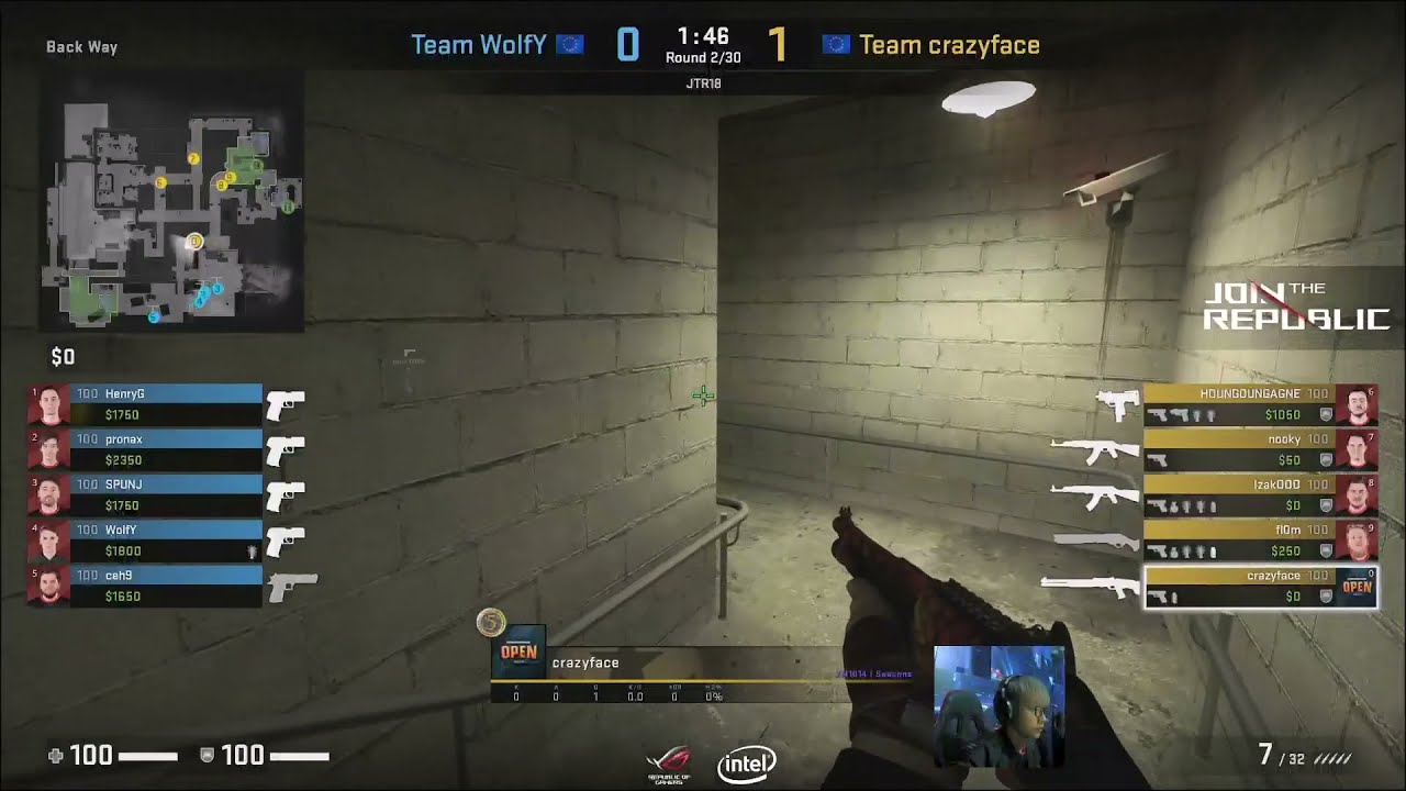 CSGO Sad story戰隊的crazyface參加瑞典ASUS ROG Join The Republic Challenge 2019的畫面