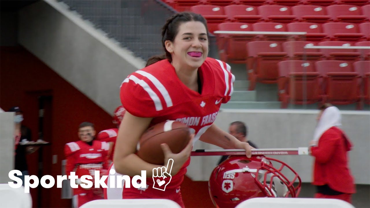 Female kicker wins surprise football scholarship | Sportskind