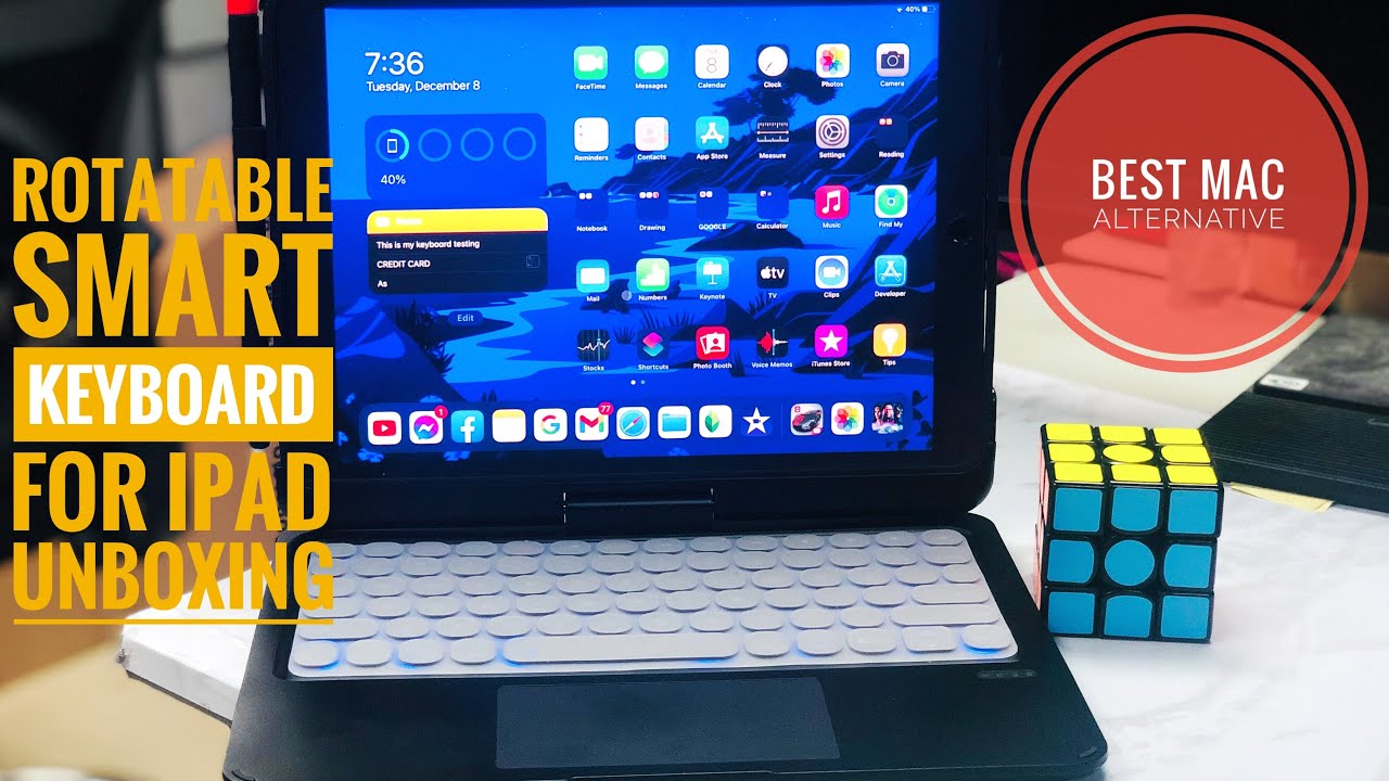 Rotatable Smart Keyboard Case for IPad | Unboxing | Shopee