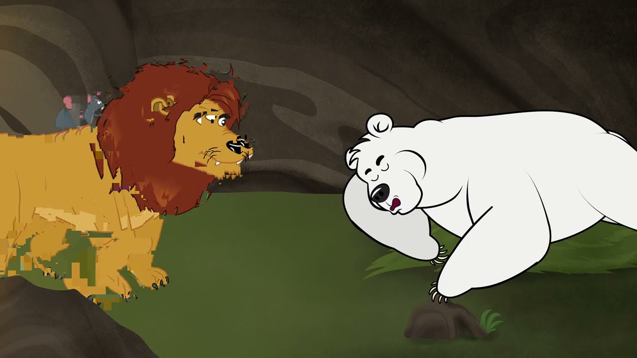 Le Lion, le Rat et l'Ours Endormi | Fable Originale  | dessin animé avec les P'tits z'Amis