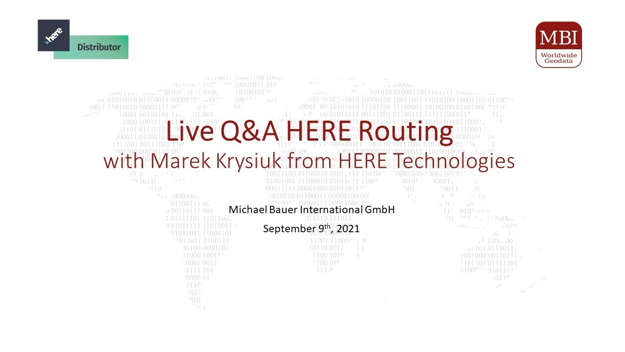 Live Q&A Session HERE Routing v8
