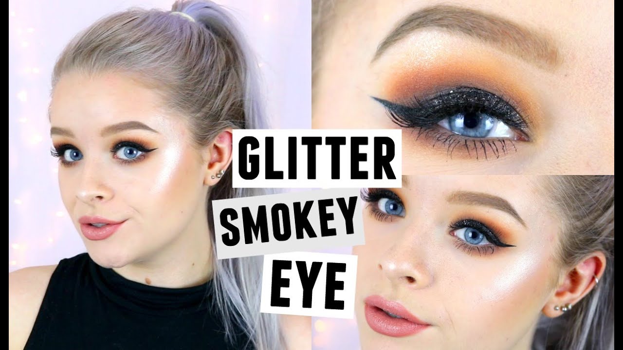 BLACK GLITTER SMOKEY EYE | sophdoesnails
