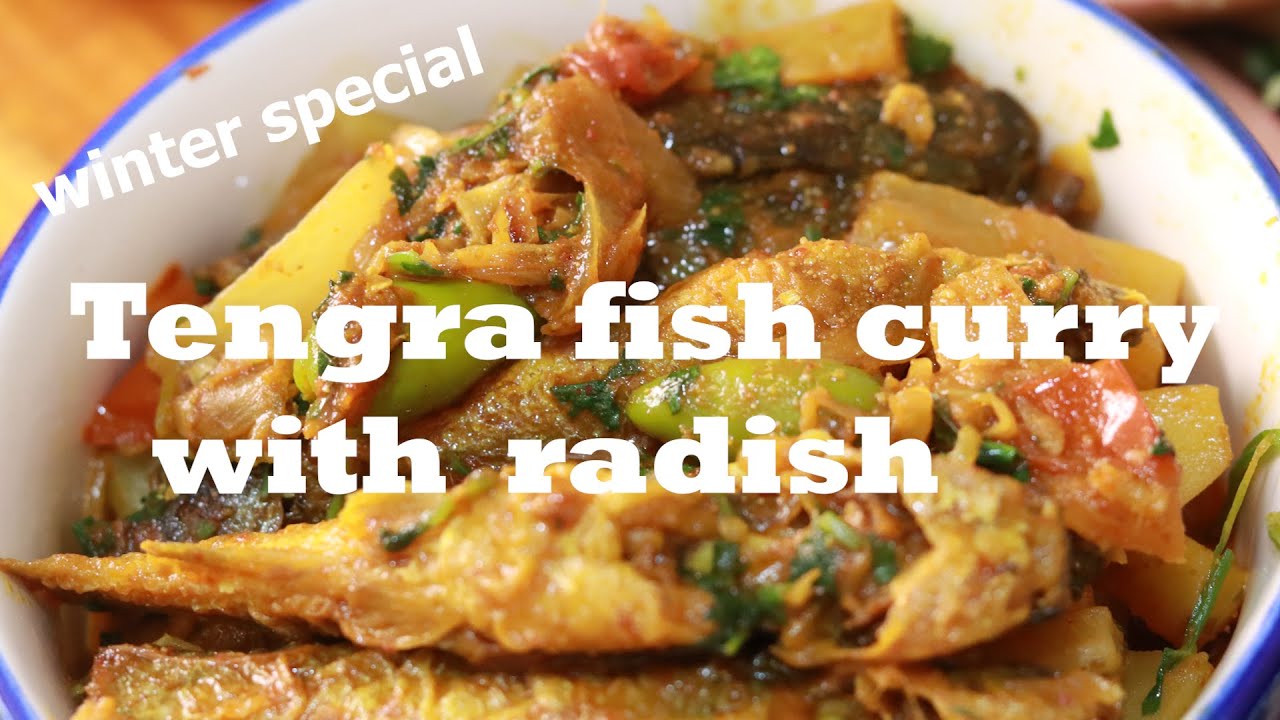 Tengra Machher Jhal Mulo Diye—Tengra fish curry with  radish winter special